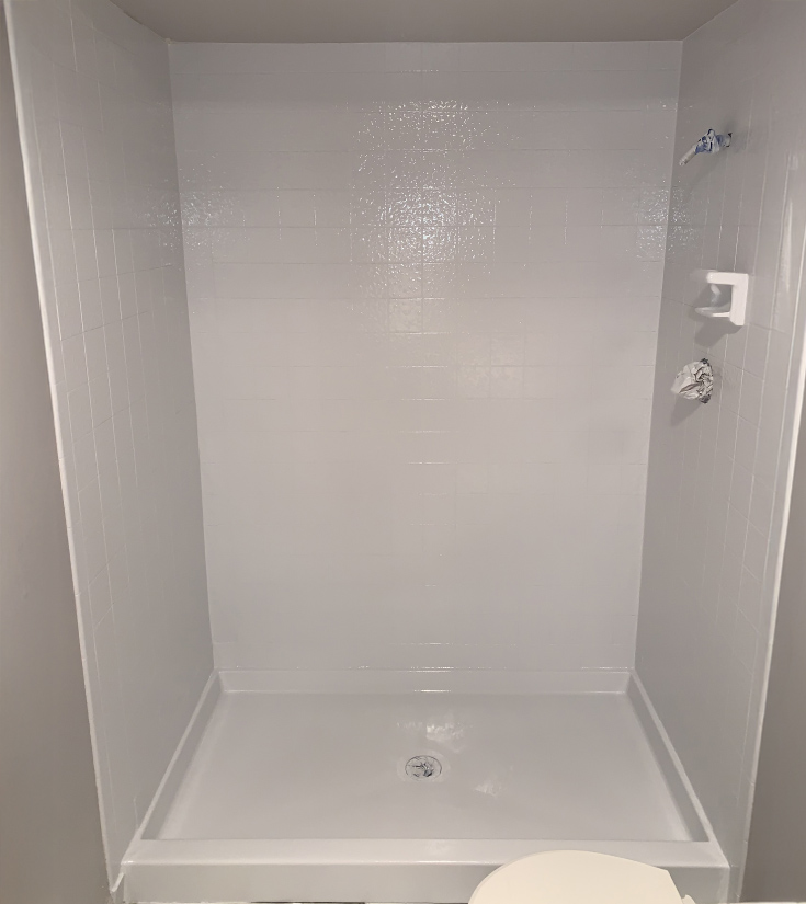 Tile shower after